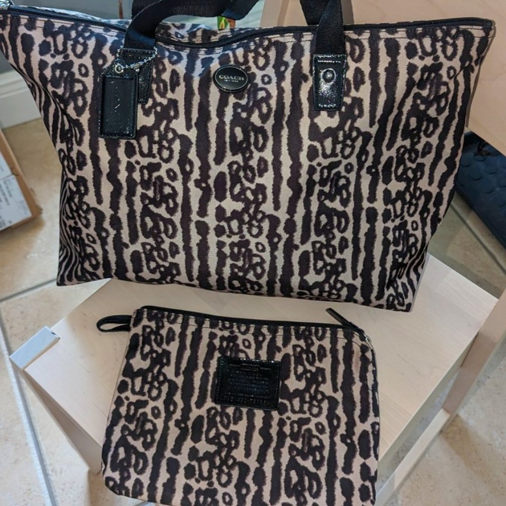 Coach Ocelot Weekender Tote Bag Leopard Animal Print